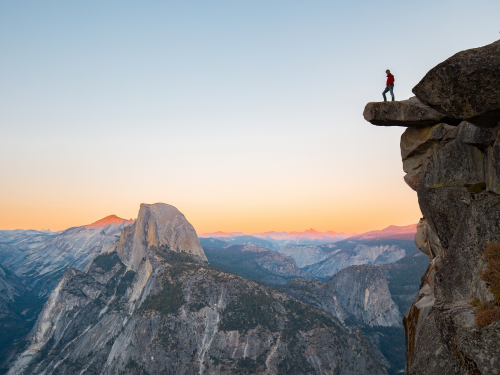 Man overlooking a cliff