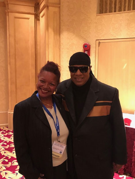 image of Lei-Chala Wilson and Stevie Wonder