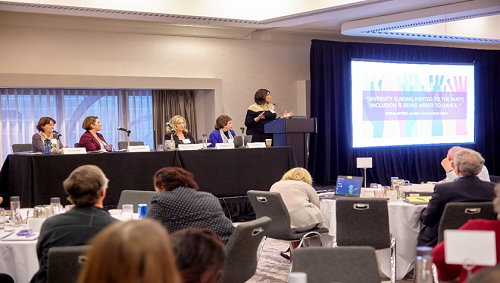 Monique Jewett-Brewster speaking at the CLA leadership retreat on February 1, 2019