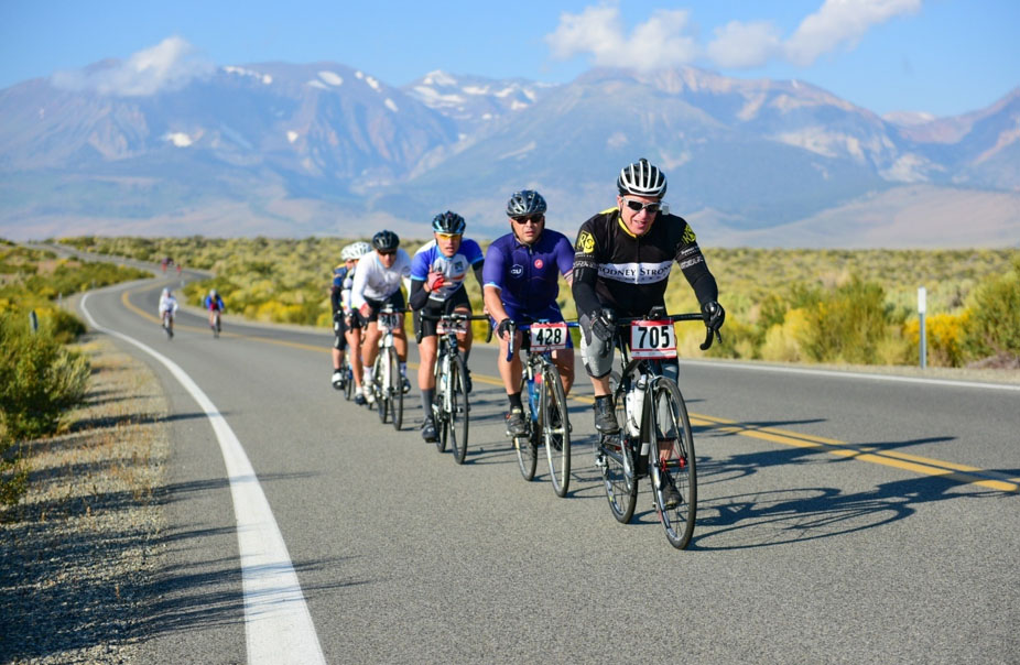 image of Jeremy Olsan racing in the Mammoth Gran Fondo, 2017