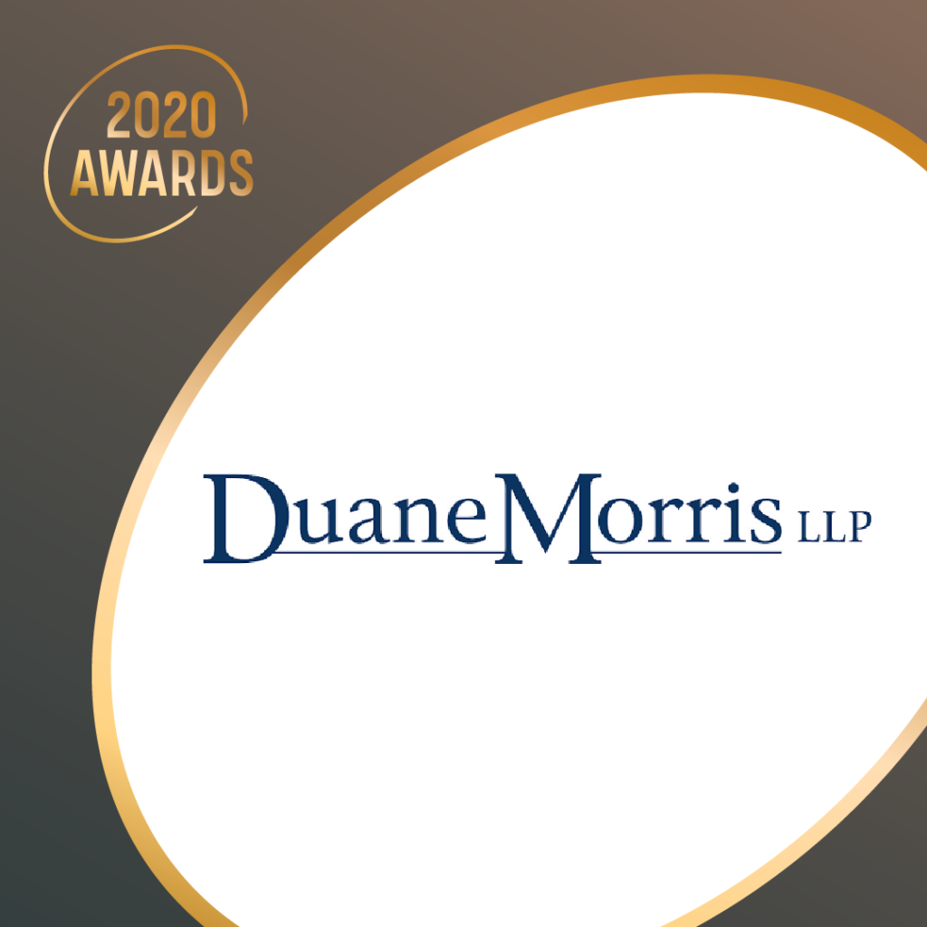 Duane Morris LLP logo - dark blue serif font