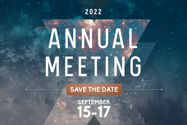 image reads: 2022 Annual Meeting. Save the Date September 15-17