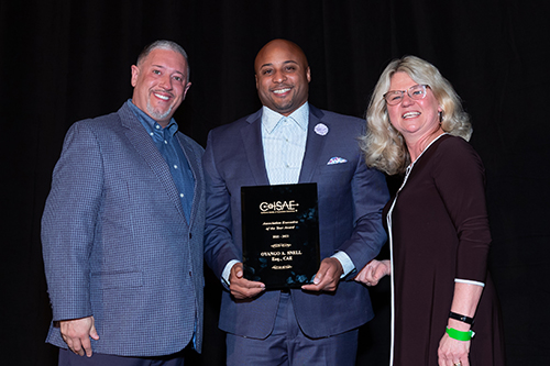 Oyango Snell with Keith Darby, Executive Director of the San Mateo County Medical Association, and Patty Hendrickson, Interactive Leadership Speaker with Hendrickson Leadership Group, Inc.