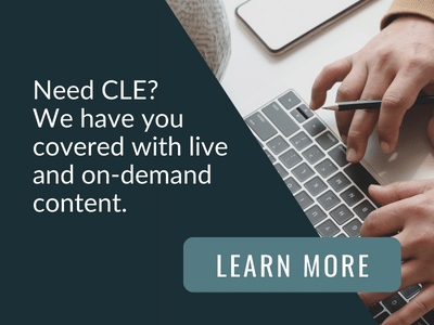 image reads: need CLE? we have you covered with live and on-demand content. Learn more