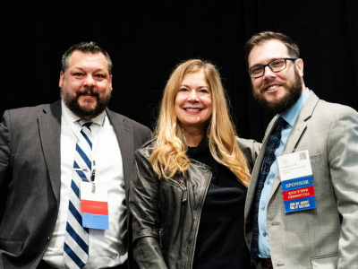 L to R, IP Section Secretary Jeffrey Smyth, Former PTO Commissioner Kathi Vidal, and IP Section Chair Jon Lurie