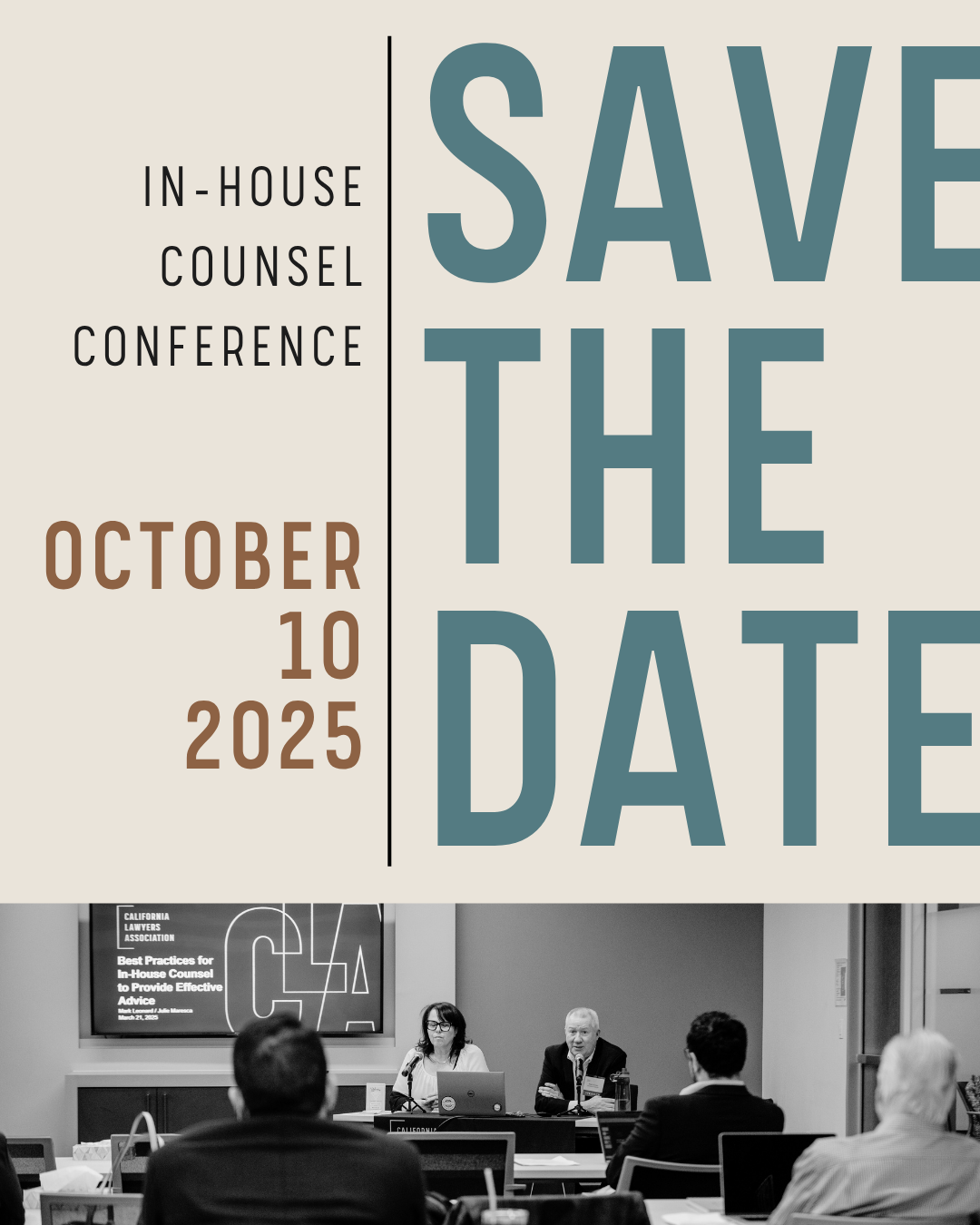 Save the Date for the In-House Counsel Conference: October 10, 2025