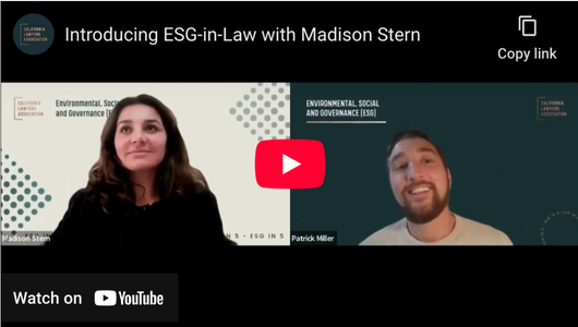 Youtube thumbnail for Introducing ESG-in-Law with Madison Stern