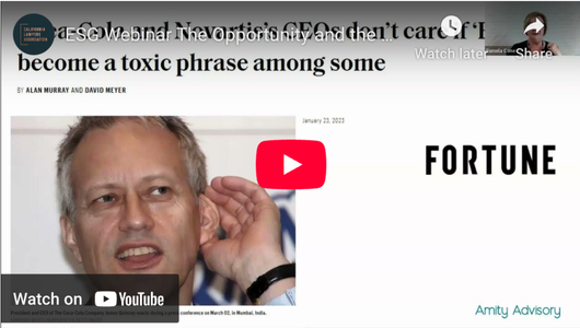 Youtube thumbnail for ESG Webinar The Opportunity and the Obligation