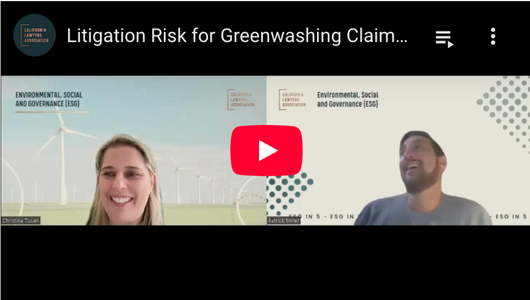 Youtube thumbnail for Litigation Risk for Greenwashing Claims with Christina Tusan