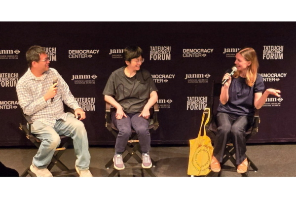 L-R: Micheale Fern, Chair LACBA’s ILS, Composer Wei-San Hsu and Director Vanessa Hope
