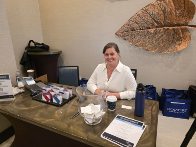 Staff at registration desk