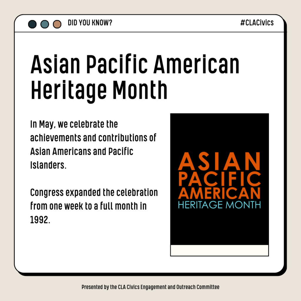In May, we celebrate the achievements and contributions of Asian Americans and Pacific Islanders.
Congress expanded the celebration from one week to a full month in 1992.