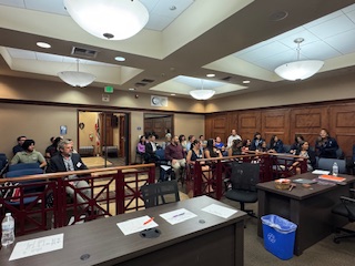 Wide shot of courtroom 